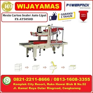 Mesin Carton Sealer Lakban Kardus dan Lipat otomatis FX-AT5050FD Semi Automatic Carton Sealer Autofold