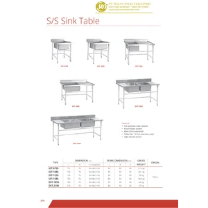 SST-0755 Kitchen Sink - Sink Table stainless - Wastafel Stainless bisa cusom MBG - Makan Bergizi Gratis