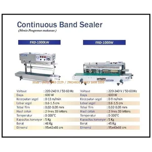 Mesin Pengemas /Continuous Sealer Machine (Band Sealer) FRD-1000W & FRD-1000LW Mesin Segel