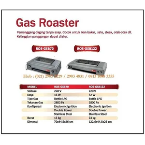 Pemanggang Daging Ayam /Gas Roaster ROS-GSB70 /ROS-GSB122 Mesin Makanan dan Minuman Cepat Saji
