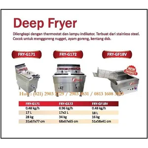 Alat Penggorengan / Gas Deep Fryer FRY-G171 /FRY-G172 / FRY-GF18V Mesin Makanan dan Minuman Cepat Saji