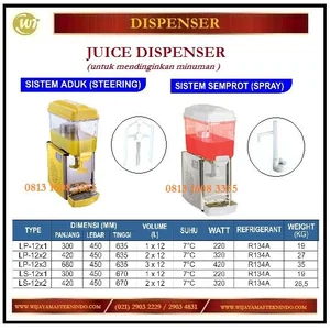 Mesin Juice Dispenser LP-12x1 / LP-12x2 / LP-12x3 / LS-12x1 / LS-12x2
