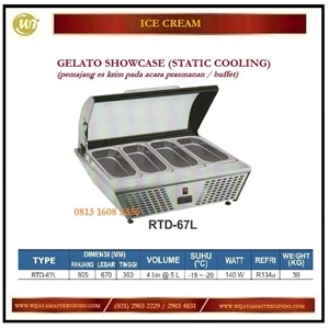 Pemajang Es Krim / Gelato Showcase (Static Cooling) RTD-67L Mesin Makanan dan Minuman Cepat Saji