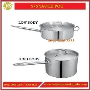 MBG Makan Bergizi Gratis Panci Stainless Steel / Sauce Pot SCP-180L/ SCP-200L / SCP-240L /SCP-280 /SCP-180H / SCP-200H / SCP-240H / SCP-280H