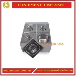 MBG Makan Bergizi Gratis - Tempat Bumbu Stainless Penampung Bahan-bahan Makanan / Condiment Dispenser CMD-3 /CMD-4 / CMD-6 / CMD-22 / CMD-32