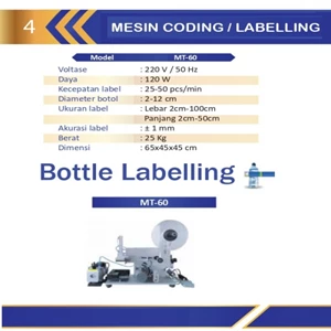 Mesin Labeling/Perekat Merk Kemasan Botol/Mesin Pencetak Label Botol MT-60 Semi Automatic Mesin Pengkodean