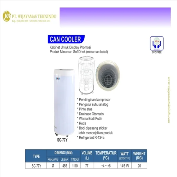 Kabinet Pendingin Minuman Kaleng / Can Cooler / Chiller / SC-77Y 