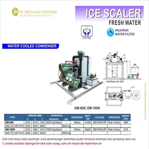 Water Cooled Condenser / Mesin Pembuat Es Batu Kering / GM-80K / GM-100K