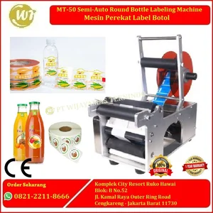 MT-50 Semi-Automatic Round Bottle Labeling Machine – Mesin Perekat Label Botol