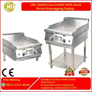 GRL-G600CS Gas Griddle With Stand - Mesin Pemanggang Daging