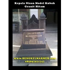 Contoh Ukiran Plakat Kepala Batu Nisan Model Kubah Masjid Marmer Granit Hitam 1