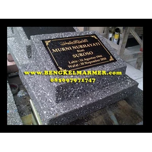 Contoh Ukiran Plakat Kepala Batu Nisan MODEL SEMEN COR Marmer Granit Hitam