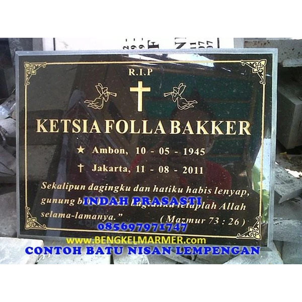www.bengkelmarmer.com Batu Nisan dan Monumen Plakat Prasasti Pemakaman Kuburan  TPU JERUK PURUT