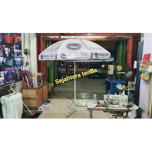 payung promosi Rangka pipa besi putih 