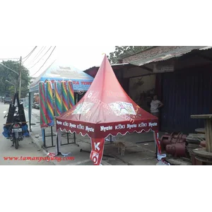 Tenda Kerucut Promosi 2x2 rangka besi pipa hitam