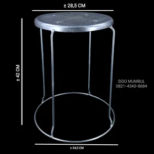 Kursi Bakso Rangka Stainless Steel Tinggi 42 Cm