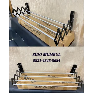 Jemuran Handuk Dinding Tarik Aluminium Happy Fun