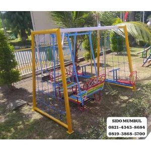 Permainan Playground Perosotan Ayunan Jungkat Jungkit Anak Besi Warna