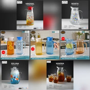 Pitcher Drink Set Gelas Infuser Kaca