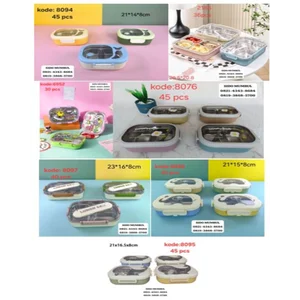 Lunch Box Kotak Makan MBG Plastik Dalam Stainless