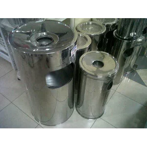 Tong Tempat Sampah Dust Bin Standing Ashtray Stainless Steel
