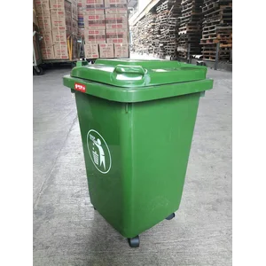 Tong Gerobak Sampah Bulat Segi Roda Plastik Taman Luar Ruangan Lion Star Maspion Green Leaf