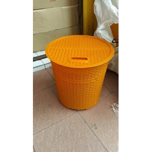 Keranjang Baju Laundry Basket Plastik Anyaman