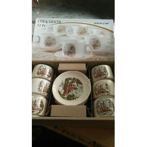 Cup and Saucer Cangkir dan Lepek Dinner Tea Set Keramik
