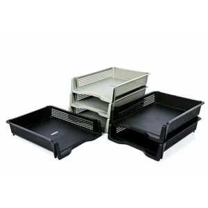 Rak Keranjang Bak Surat Susun Meja A4 Letter Tray Plastik