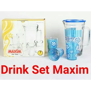 Gelas Pitcher Toples Set Kaca Suguhan Sajian Lebaran