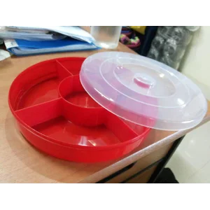 Candy Tray Toples Mika Kue Kering Manisan Bulat Sekat Lebaran Idul Fitri Nuai Tantos