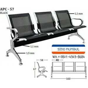 Kursi Tunggu Sandar Bandara Airport Stainless Steel 3 dan 4 Seater