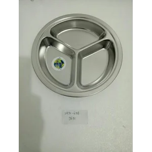 Snack Food Tray Baki Sekat Bulat Makan Stainless Steel