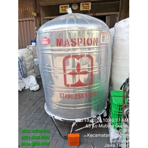 Tandon Tangki Air Tabung Stainless Steel dengan Kaki Maspion