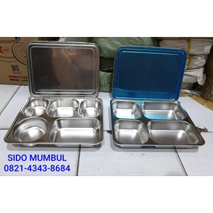 Lunch Box Sekat Stainless Steel Tutup
