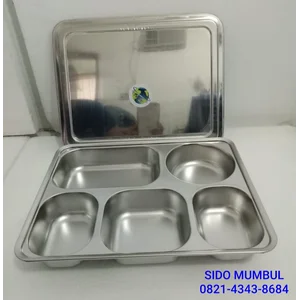 Lunch Box Sekat Stainless Steel Tutup