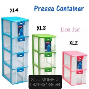 Pressa Container Rak Laci Kotak CD Susun Plastik Lion Star