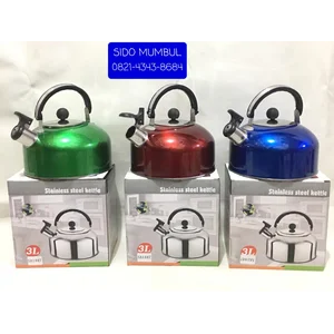 Teko Bunyi Whistling Kettle Stainless Steel Warna