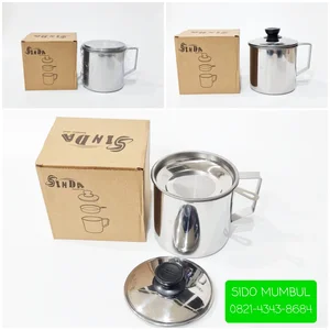 Oil Filter Pot Mug Saring Minyak Stainless Steel