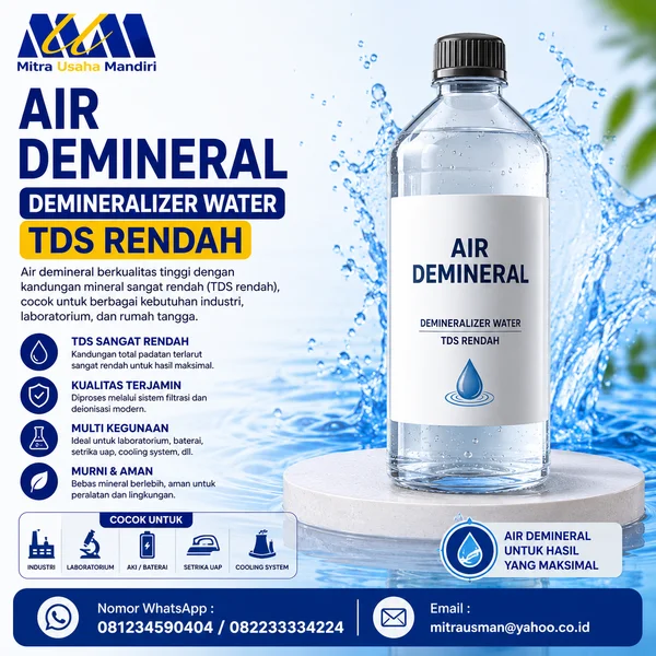 Air Demineral / demineralizer water TDS Rendah