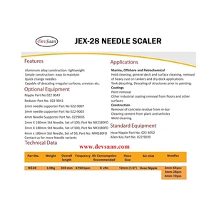 Needle Scaler JEX 28 - 350 mm - IMPA 59 04 64 - Air inlet 1/2"
