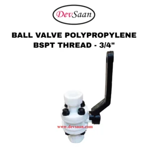 Ball Valve Polypropylene 3/4" x 3/4" BSPT Thread - 20 mm Drat BSPT