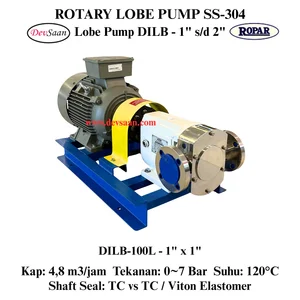 Rotary Lobe Pump DILB-100L Pompa Rotari Lobe Komplit Set