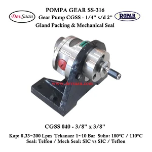 Gear Pump SS316 CGSS 040 (GP) Pompa Roda Gigi - 3/8" GP