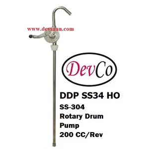 SS-304 Rotary Hand Operated Drum Pump DDP SS34 HO - 1"