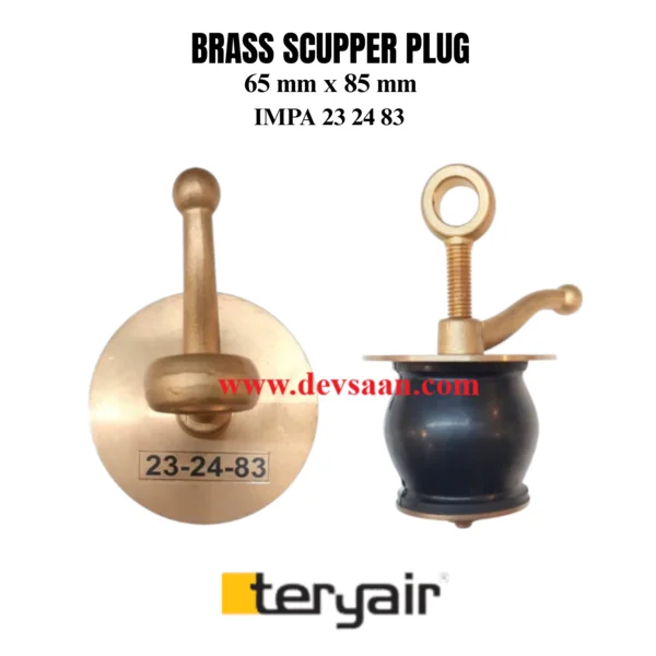 Brass Scupper plug 65 mm x 85 mm IMPA 23 24 83