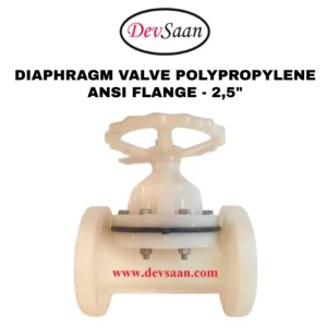 Diaphragm Valve PP 2.5" x 2.5" Flange ANSI B.16.5 Class #150 - 65 mm