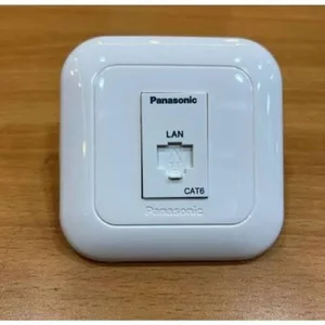 Panasonic Face Plate Data RJ45 1 port + 1 port Outlet Telephone RJ11 Cat 6 Panasonic
