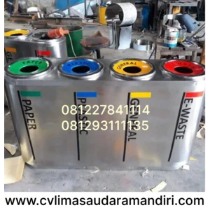 Tempat Sampah Bahan Stainless Steel Kualitas Premium