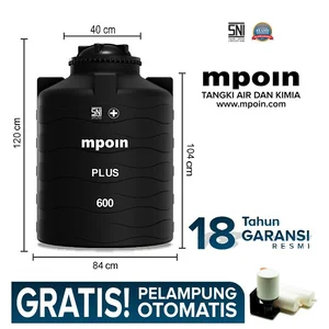 Tangki Air Mpoin Plus 600 Liter- Sni Tandon Air Toren Air Anri Pecah Anti Bakteri Anti Lumut Garansi 18 Tahun